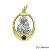 Silver 925  Pendnat Holy Mary with Evil Eye 20x16mm