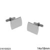 Stainless Steel Rectangular Matte Cufflinks 14x18mm