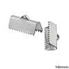 Iron Textured Rectangular Crimp End with Spikes 16mm 