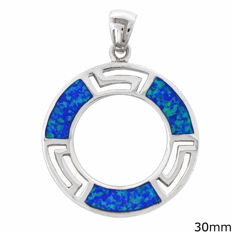 Silver 925 Pendant Meander with Opal 30mm