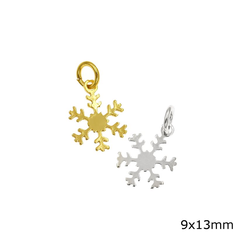 Silver 925 Pendant Snowflake 9x13mm