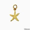 Silver 925 Pendant & Spacer Starfish 10mm