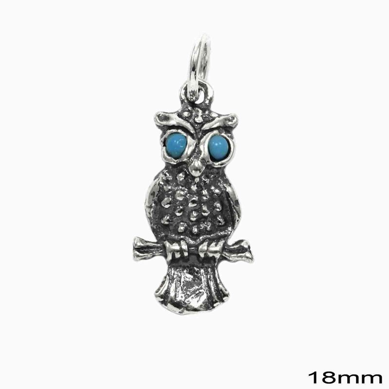 Silver 925 Pendant  Owl 18mm