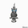 Silver 925 Pendant  Owl 18mm