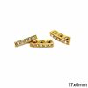 Brass Rhinestone Bridge Spacer 17x6mm