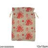 Synthetic Fabric Christmas Pouch 10x15cm