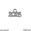 Γούρι Διακοσμητικό Χυτό Κρεμαστό "2025" 13x21mm