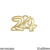 Γούρι Διακοσμητικό Χυτό Κρεμαστό "24" 21x32mm