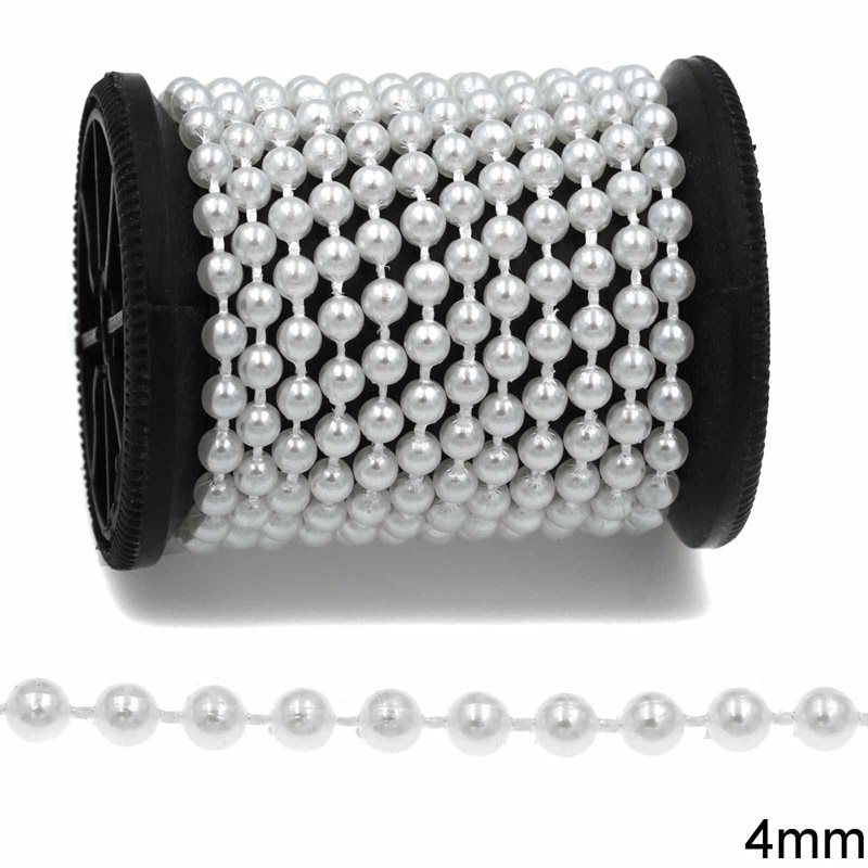 Plastic Pearl by Meter 4mm