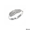 Silver  925  Ring  Feather 6mm
