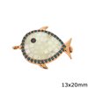 Metallic Spacer Fish with Zircon & Mopshell 13x20mm