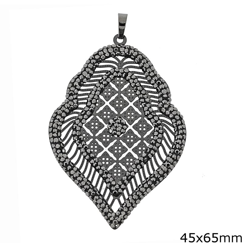 Lacy Marcasite Pendant 45x65mm