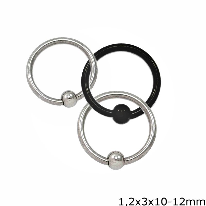 Stainless Steel Captive Bead Ring 1,2x3x8-12mm