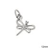 Silver 925 Pendant & Spacer Dragonfly 12mm