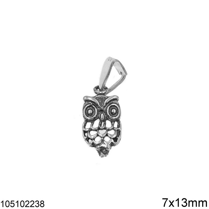 Silver 925 Pendant Owl 7x13mm