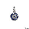 Silver 925 Round Pendant & Spacer with Zircon 7mm