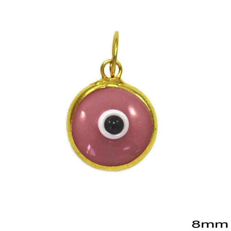 Silver 925 Murano Evil Eye Pendant 8mm