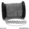 Stainless Steel Diamond Cut Gourmette Chain 4x2.9x0.8mm