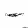 Silver 925 Pendant & Spacer Feather 4x20mm
