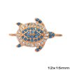 Μενταγιόν & Διάστημα Ασημένιο 925 Χελώνα  με Ζιργκόν 12x15mm