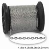 Stainless Steel Oval Link Chain Flat Wire Soldered 1.6x1.2x0.3x0.2mm 