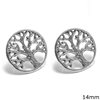 Silver 925 Earrings Tree of Life 14mm