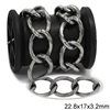 Aluminium Gourmette Chain Line Textured 22.8x17x3.2mm