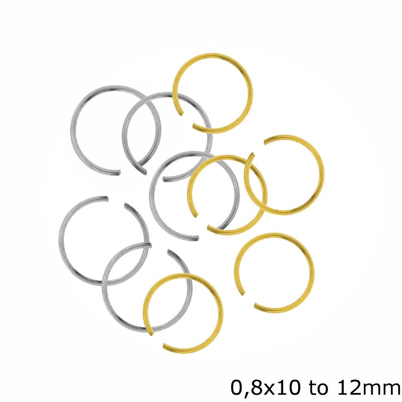 Σκουλαρίκι Ατσάλινο Κρικάκι 10-12 mm Πάχος 0.8mm