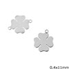 Silver 925 Pendant & Spacer 4 Leaf Clover  0,4x11mm