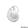 Silver 925 Lacy Pendant Spiral 20x28mm