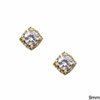 Gold Solitaire Earrings with Zircon Κ14 2.75gr