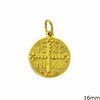 Gold Round Religious Pendant 16mm K14  0.95gr