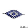 Silver 925 Spacer Evil Eye with Zircon 10x20mm