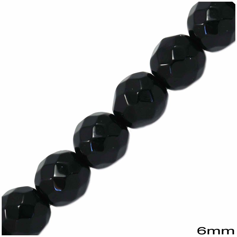 Onyx Faceted Beads 6mm