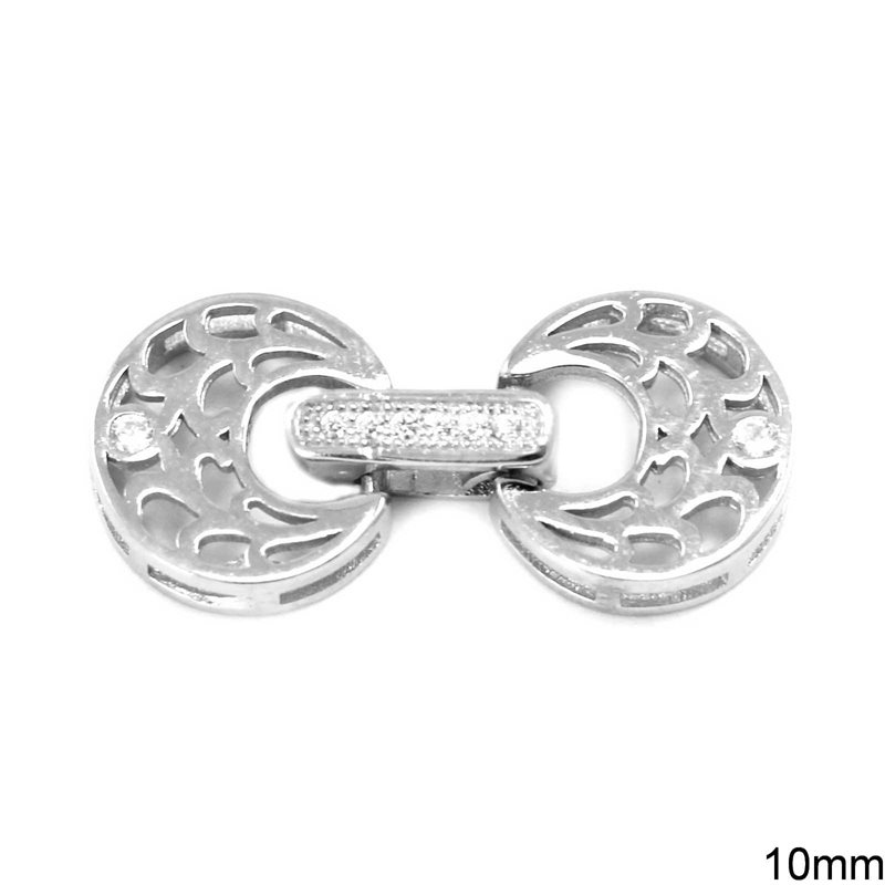 Silver 925 Clasp with Double Circle 10mm