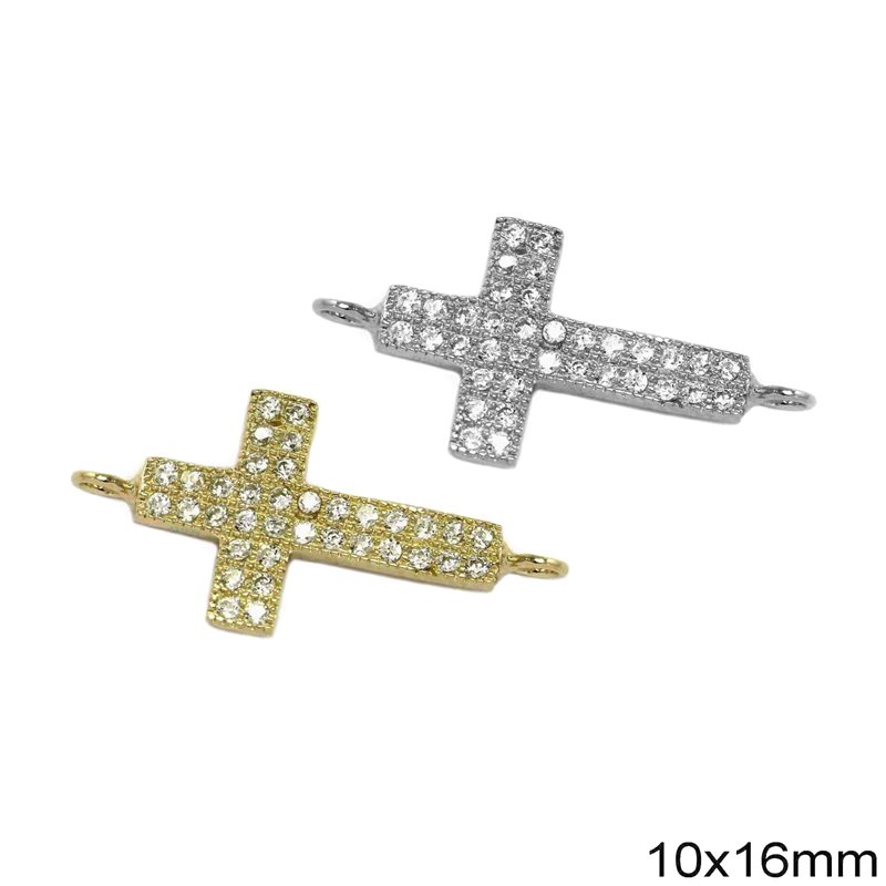 Silver 925 Spacer  Cross 10x16mm