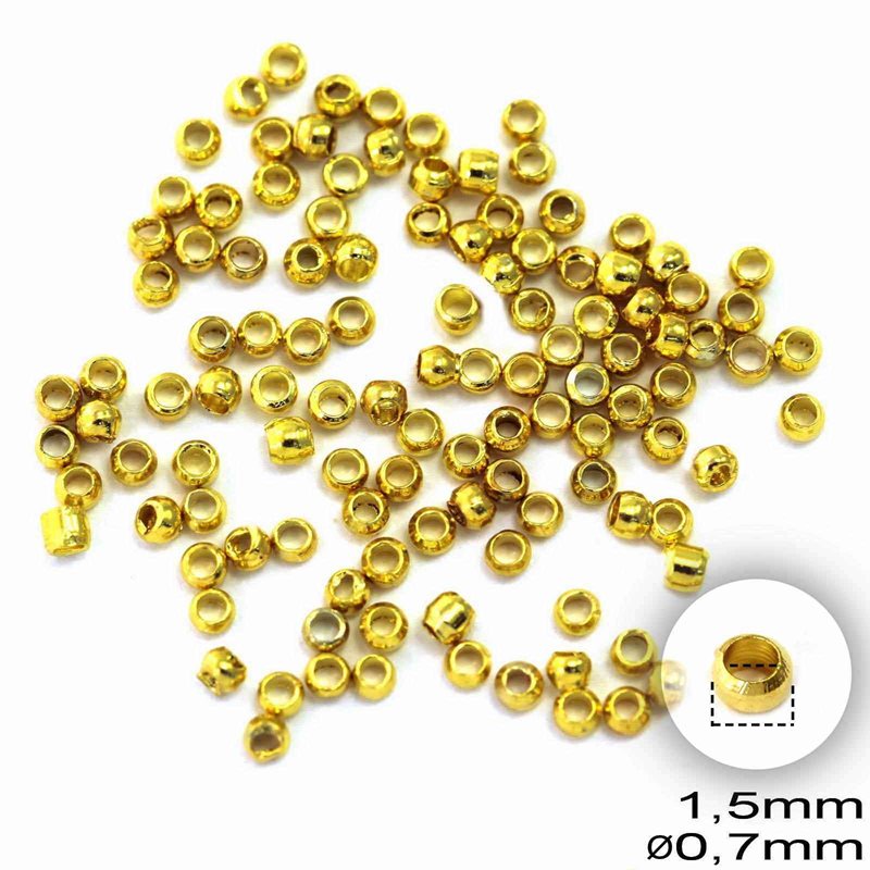 Brass Crimp Beads 1.5mm with Hole 0.7mm