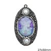 Marcasite Cameo Pendant with Freshwater Pearl 