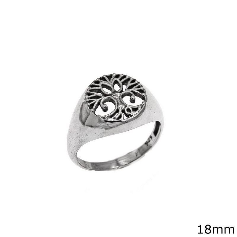 Silver 925 Ring Tree of Life 18mm