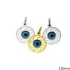 Silver 925 Pendant Meander with Evil Eye 12mm