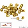 Brass Crimp Knot Cover 3-4x2mm