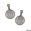 Silver 925 Double Sided Pendant Owl 16mm