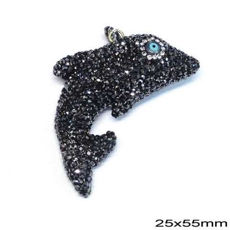 Semi Precious Dolphin Pendnat with Marcasite 25x55