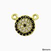 Silver 925 Spacer : Pendant Evil Eye with Zircon 8mm