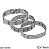 Stainless Steel Bracelet Engraved Plates 14mm