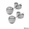 Stainless Steel Ball Earrings 6mm
