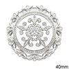 Metallic Round Lacy Spacer with Leaves and zircon 40mm