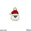 Casting Pendant Santa Claus with Enamel 18mm, Gold plated NF