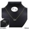 Stainless Steel Set of Necklace & Earrings Rings 10mm, 45cm