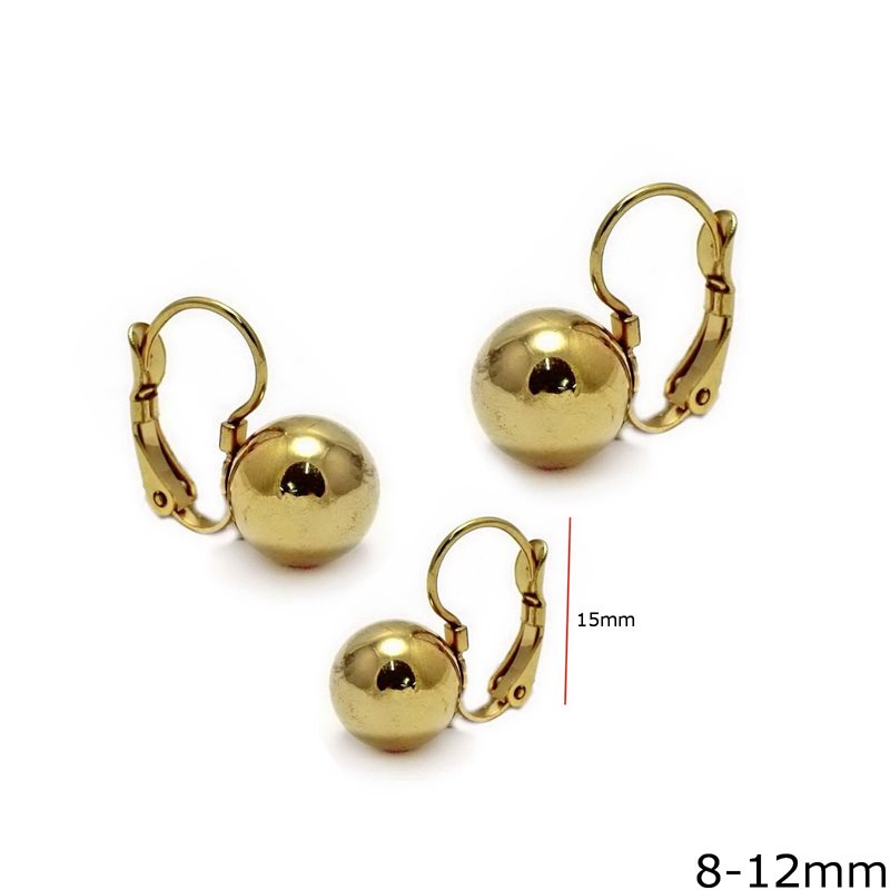Stainless Steel Earrings Hook with Ball 8-12mm
